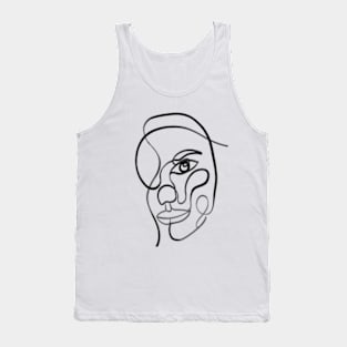 Abstract woman face one line art Tank Top